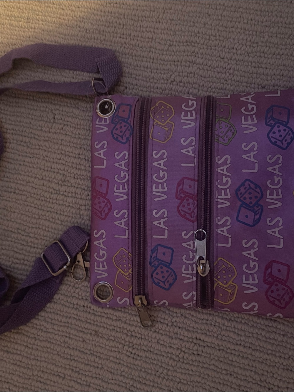 Vintage Purple Las Vegas Crossbody Bag c21